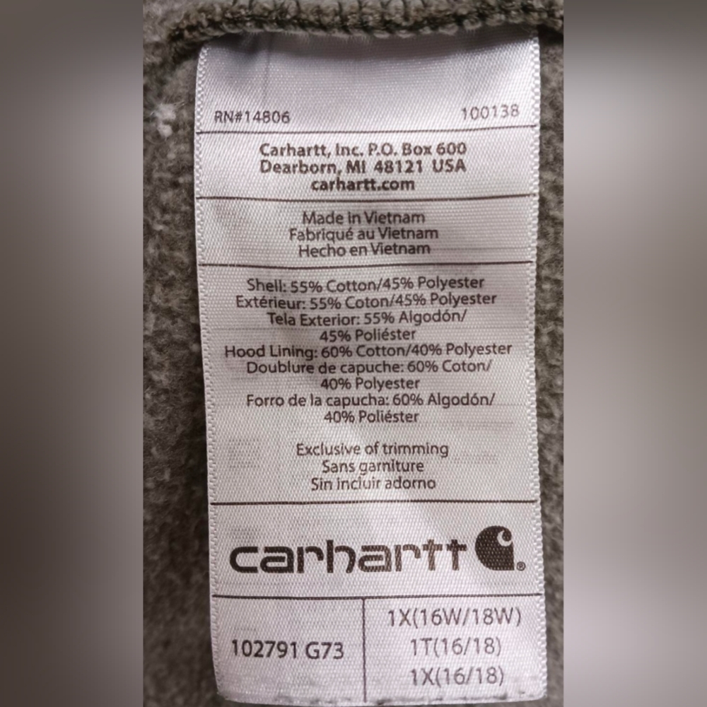 Carhartt Wmn's Midweight Logo Sleeve Graphic Hoodie  Size 1X MSRP $59.99 - Picture 7 of 8